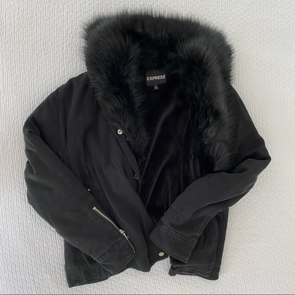 Express Moto Faux Fur Outerwear Jacket